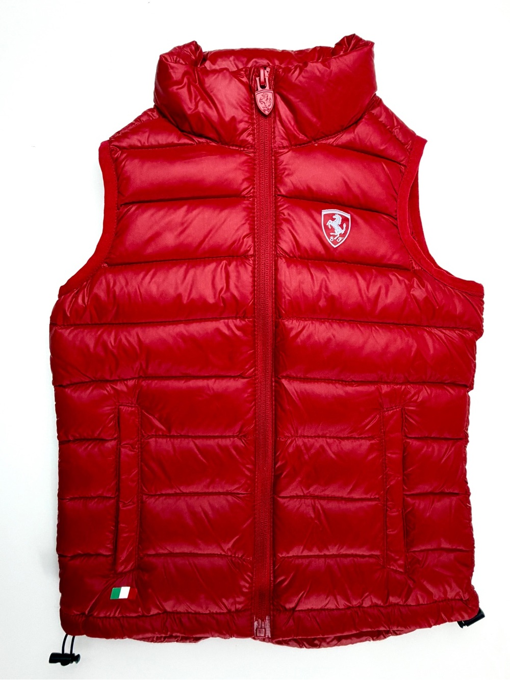 Scuderia Ferrari Red Sleeveless Zipper Front Crushable Puffer Vest, Sz 3/4 Youth
